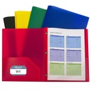 Two-Pocket Heavyweight Poly Folders with Prongs 10ct