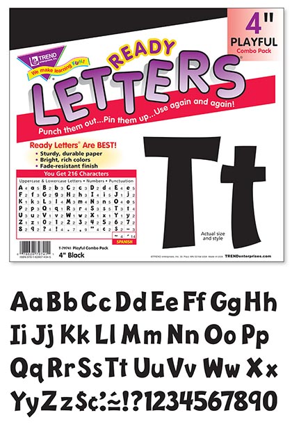 Black 4&quot; Playful Ready Letters Combo Pack