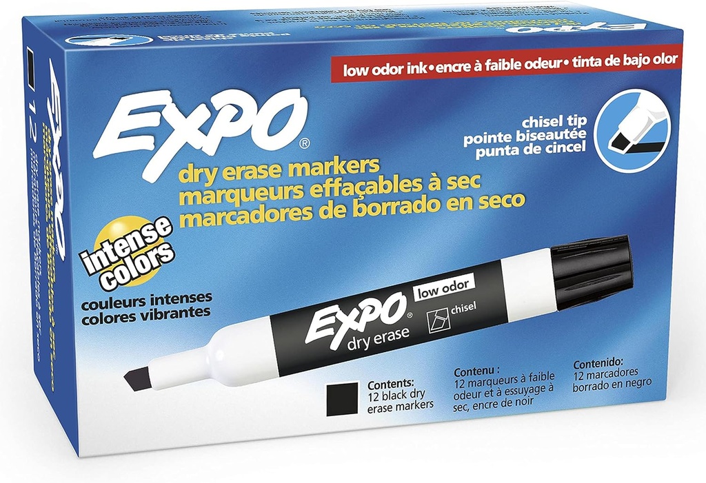 Black Chisel Tip Expo Low Odor Dry Erase Marker Each