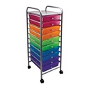 10-Drawer Multicolor Rolling Cart