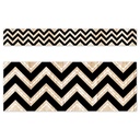 Core Decor Black and Wood Chevron EZ Border 48 Feet