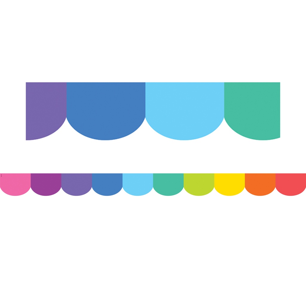Colorful Scalloped Die-Cut Border Trim