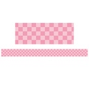 Cool for School Pink Checkers Straight Border Trim