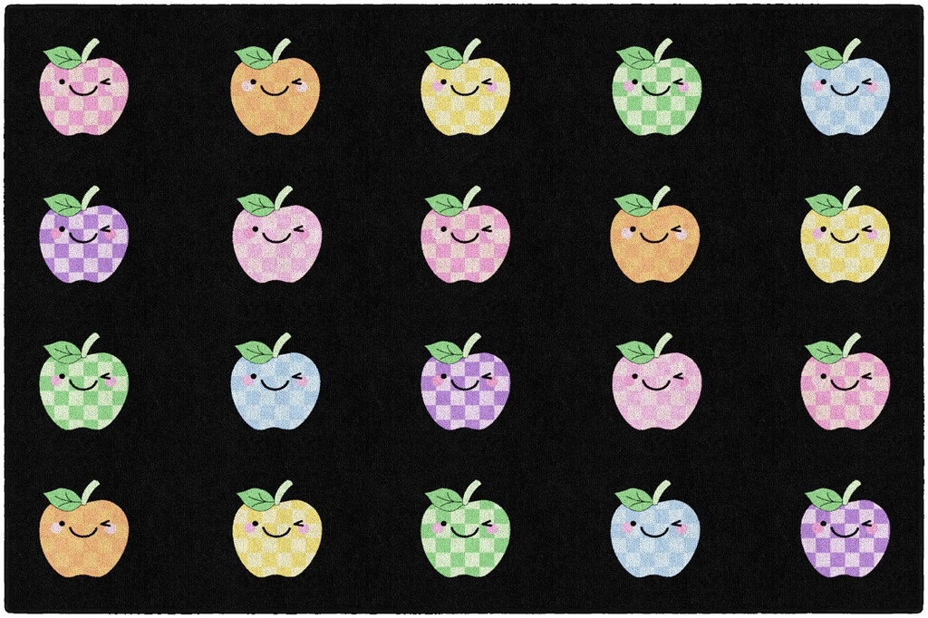 Schoolgirl Style™ Pastel Apple Sit Spots Rectangle Area Rug – CA3085 FC | Create Calm & Organized Circle Time