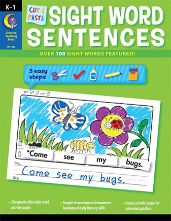 Cut and Paste Sight Word Sentences Book Gr K to 1
