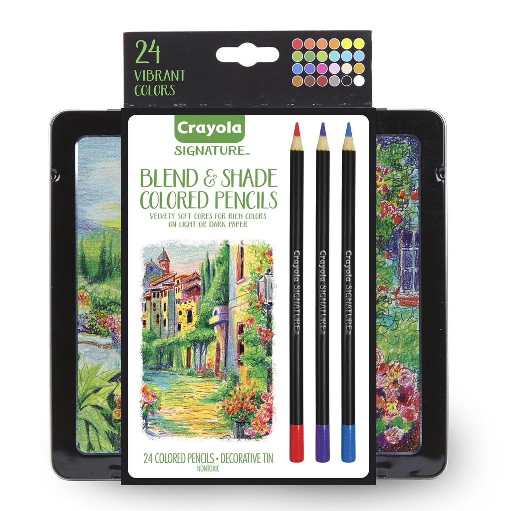 Signature Blend & Shade Colored Pencils in Tin Pack of 24