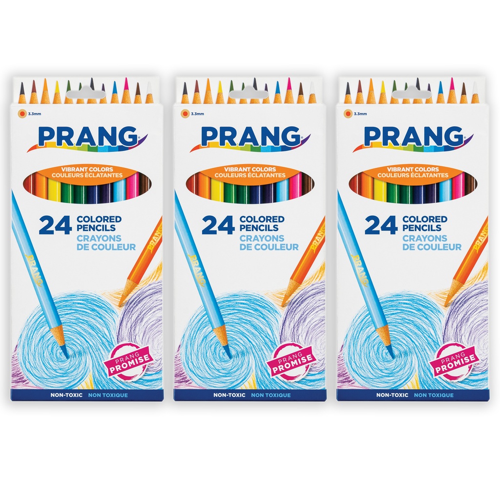 Thick Core 3.3 mm Colored Pencils 3 Packs of 24 Colors