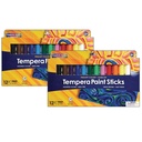 Assorted Primary Colors Glide-On Tempera Paint Sticks 2 Packs of 12 Colors