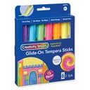 Assorted Fluorescent Colors Glide-On Tempera Paint Sticks 6 Count