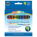 Colorful Dry-Erase Crayons Pack of 9