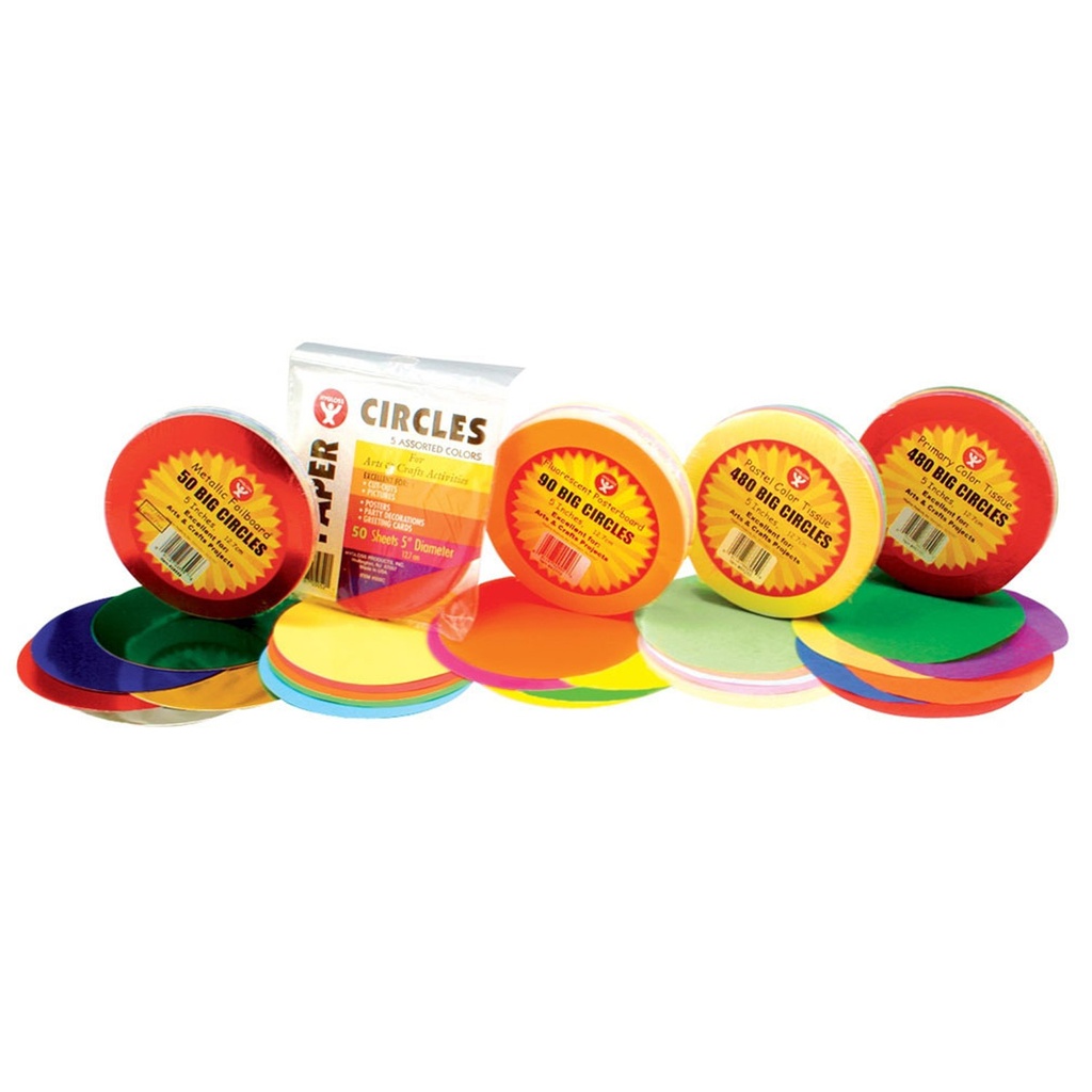 Primary Colors 5" Tissue Circles Pack of 480