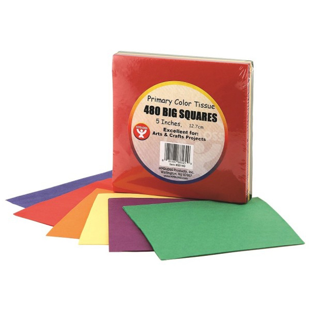 Primary Colors 5" Tissue Squares Pack of 480