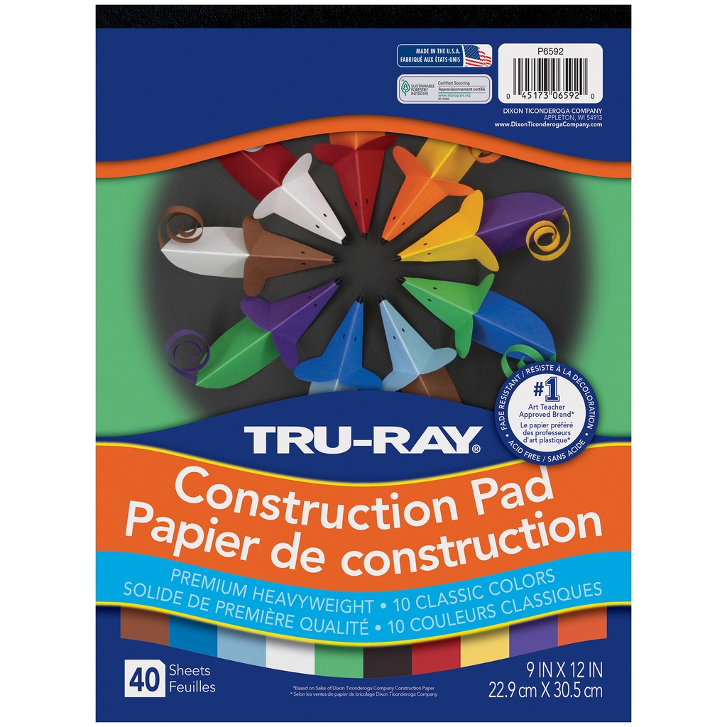 Classic Colors 9" x 12" Construction Paper Pad