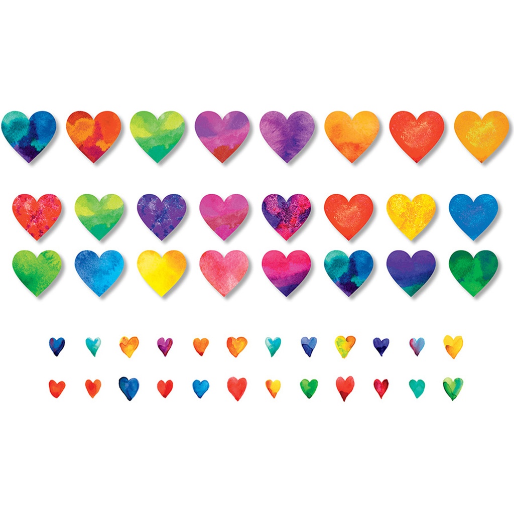 Watercolor Hearts Accents Pack of 48