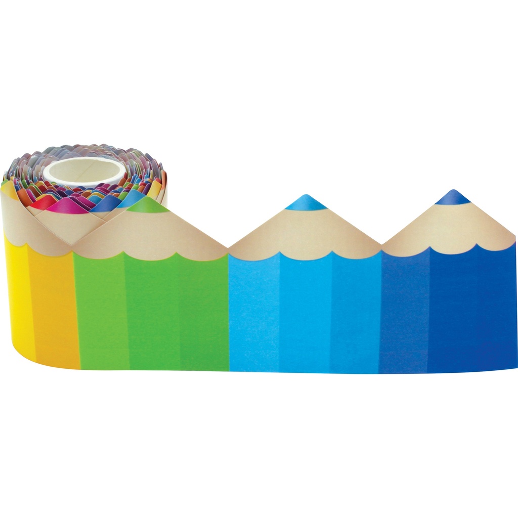 Colored Pencils Die-Cut Rolled Border Trim
