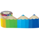 Colored Pencils Die-Cut Rolled Border Trim