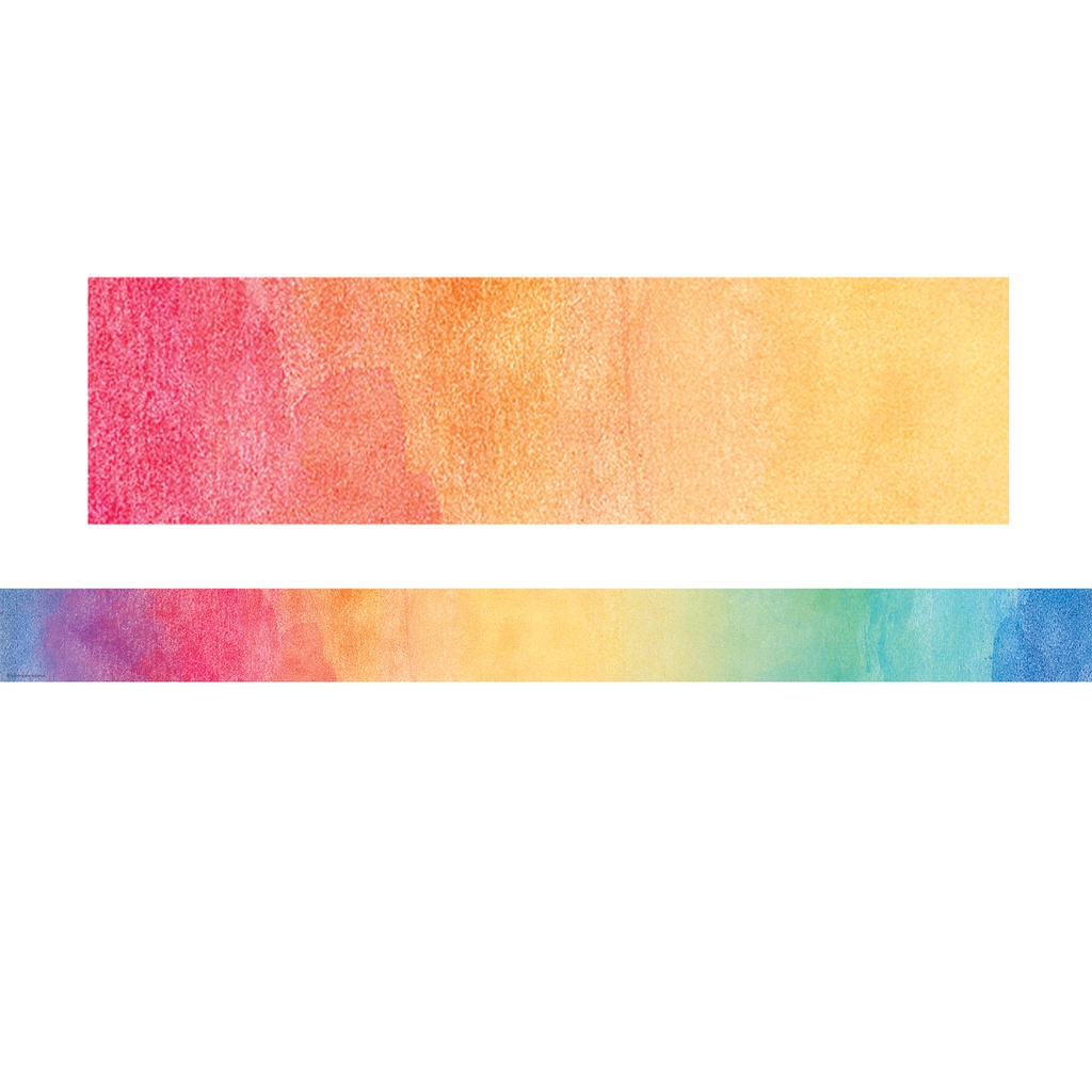 Watercolor Straight Rolled Border Trim