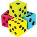 2 1/2" Foam Colorful Jumbo Dice Pack of 4