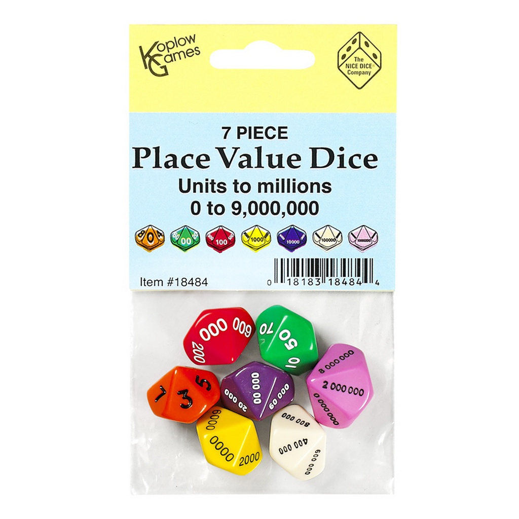 Place Value Dice Set of 7