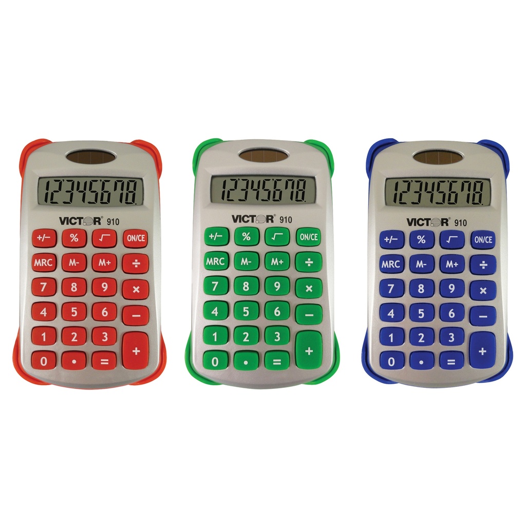 Colorful 8 Digit Handheld Calculators Pack of 3