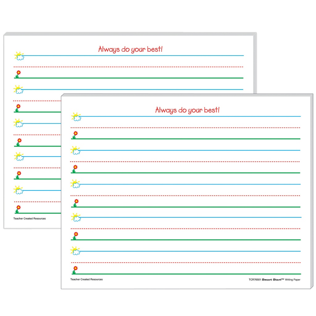 Smart Start K-1 Writing Paper: 100 Sheets Per Pack 2 Packs