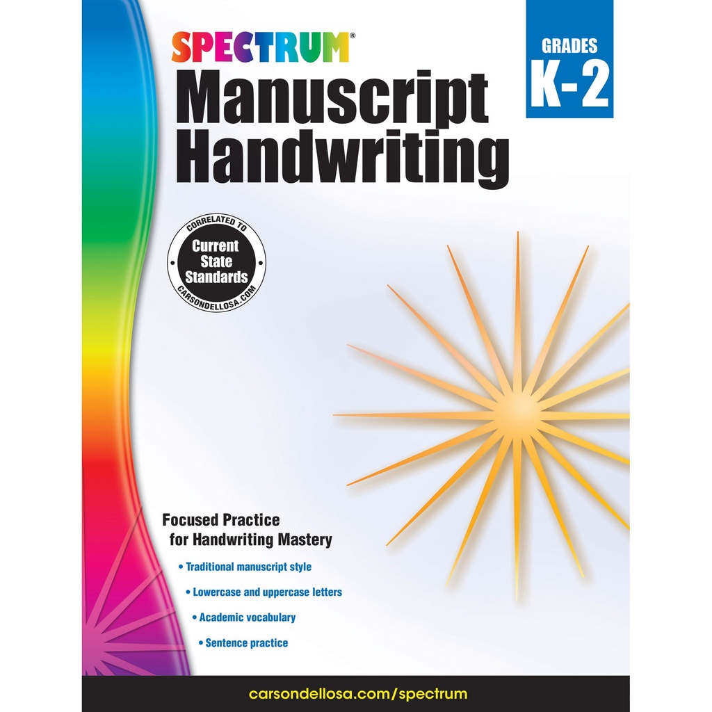 Manuscript Handwriting Workbook Grade K-2