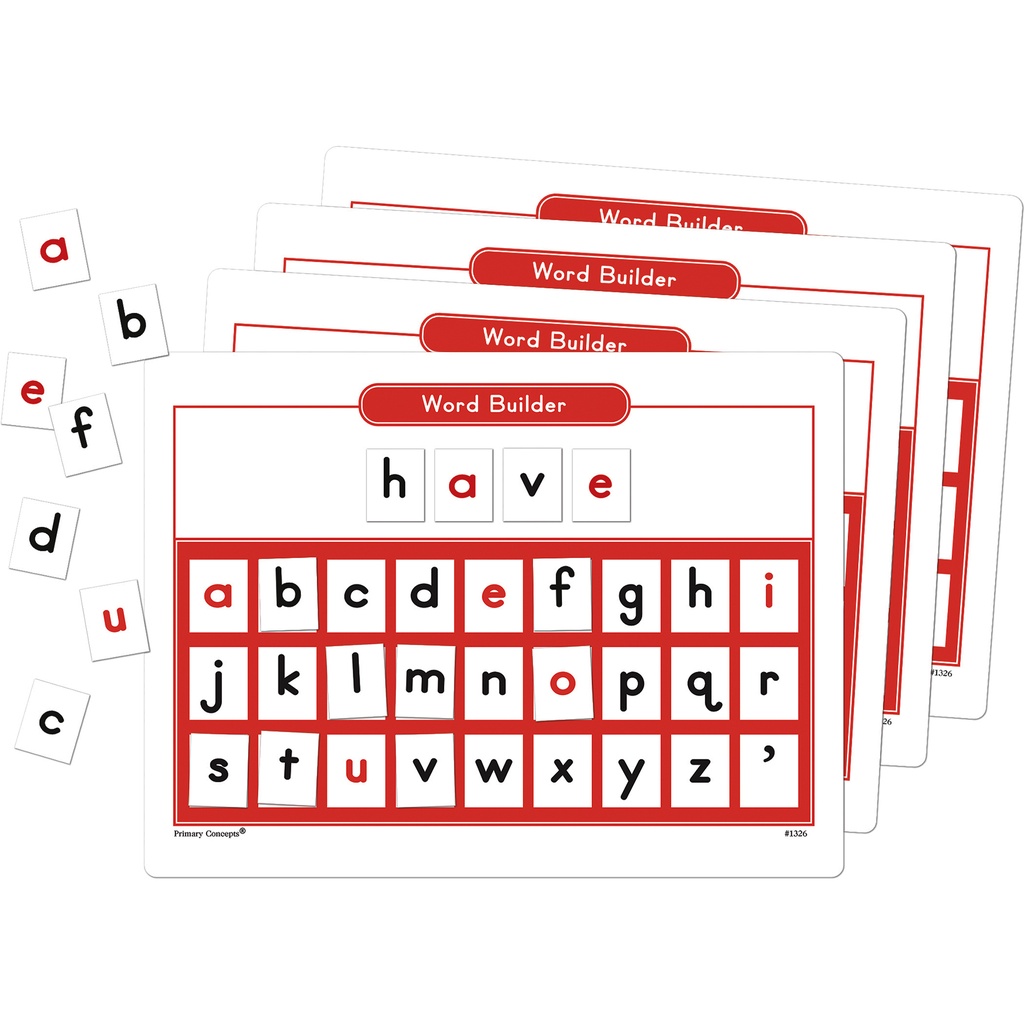Magnetic Word Builder Boards with Magnetic Letters 4 Boards