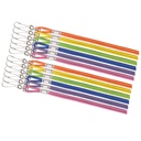 Assorted Neon Colors Heavy Duty Nylon Lanyards Pack of 6