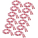Red & White 7' Plastic Segmented Jump Ropes Pack of 12