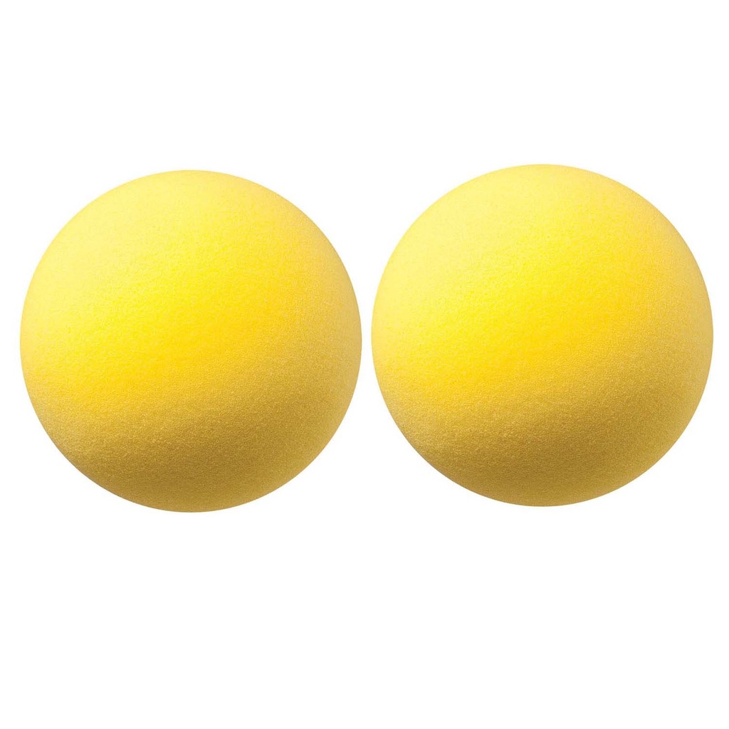 Yellow 8 1/2" Uncoated Regular Density Foam Balls Pack of 2