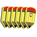 Pencil Magnetic Whiteboard Erasers 6ct