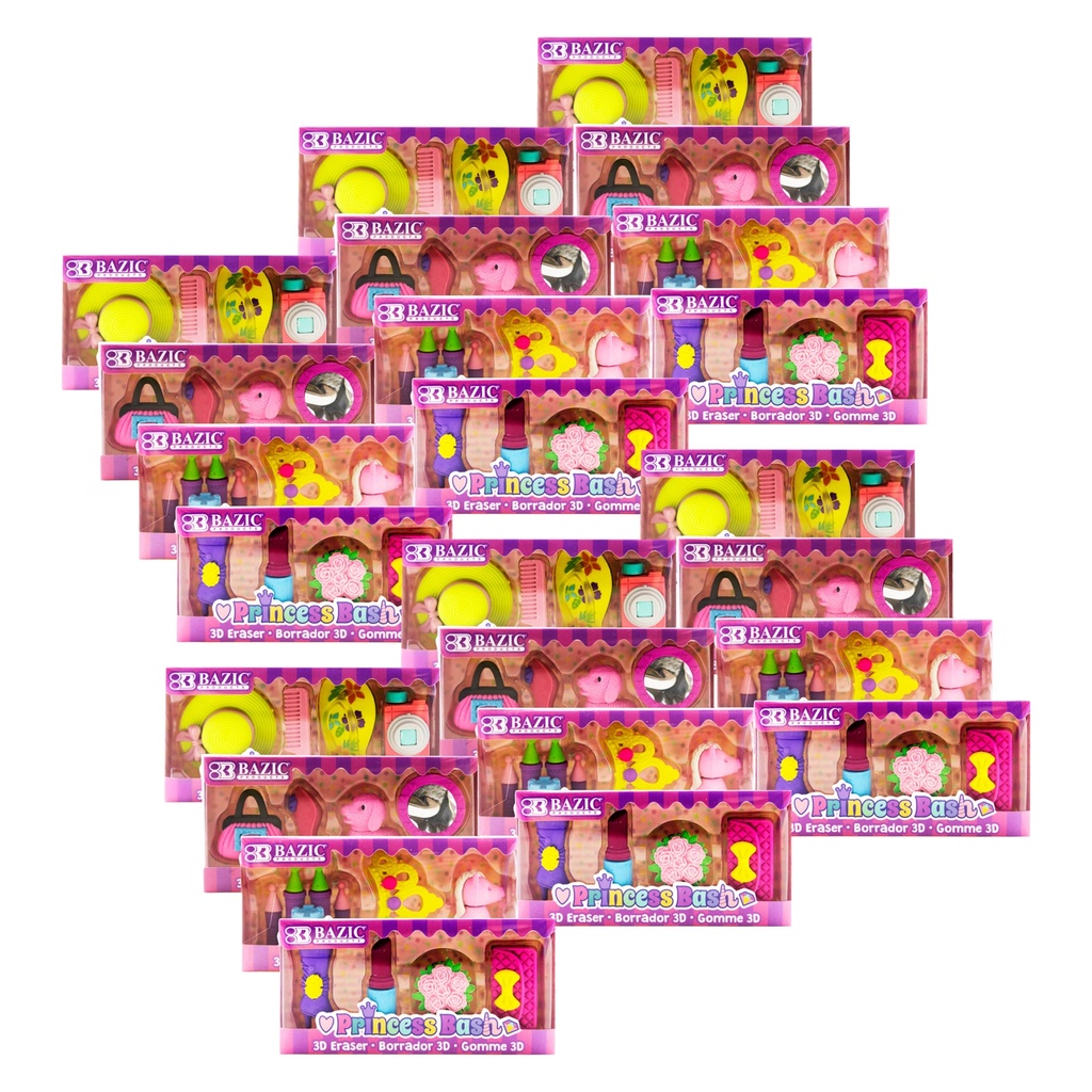 Princess Bash 3D Eraser Set 96ct
