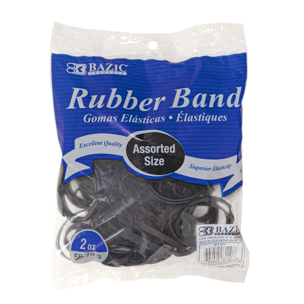 Black Assorted Sizes Rubber Bands 2 oz./56.70 g