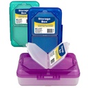 Assorted Colors 3 Compartment Storage Boxes Pack of 3
