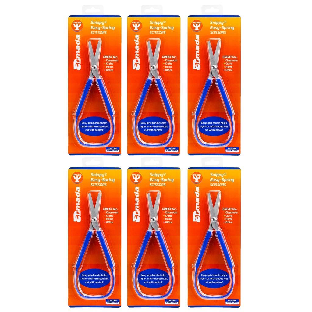 Snippy® Blunt Tip Easy Spring Loop Scissors Pack of 6
