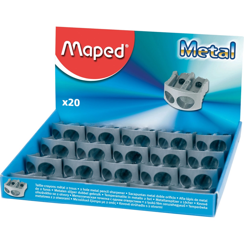 Classic 2 Hole Metal Pencil Sharpener 20ct