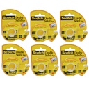 1/2" x 250" Double Sided Tape Dispenser Rolls 6 Rolls