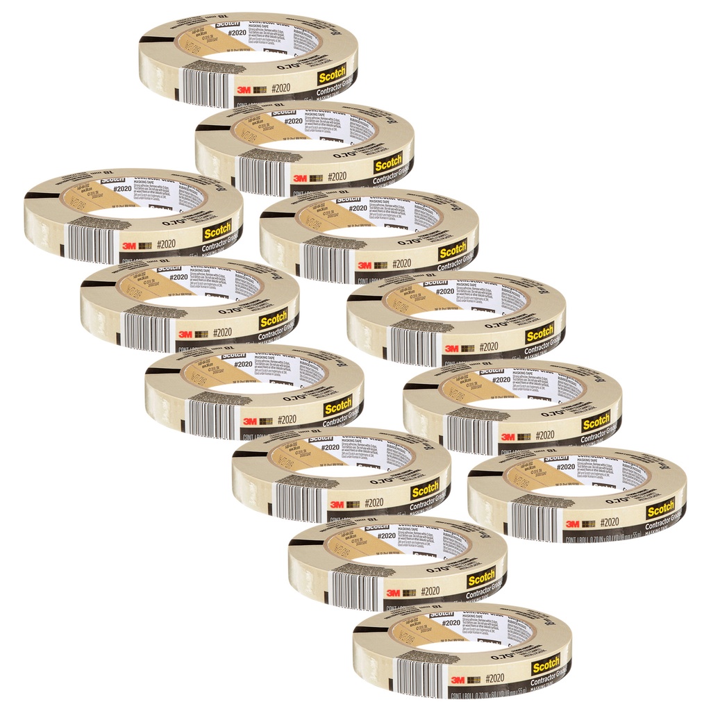 0.70 in x 60.1 yd Contractor Grade Masking Tape Pack of 12