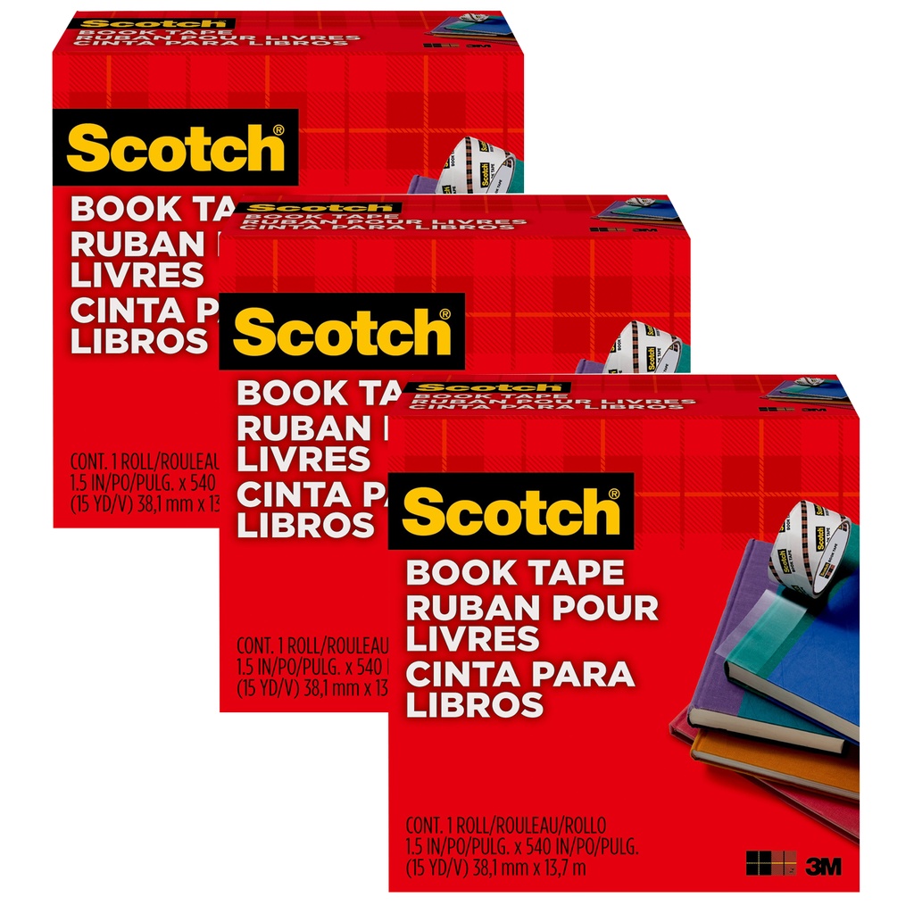 11/2 in x 15 yd Book Tape 3 Rolls