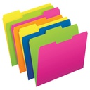 Assorted 1/3 Cut Letter Size Twisted Glow File Folders Pack of 12
