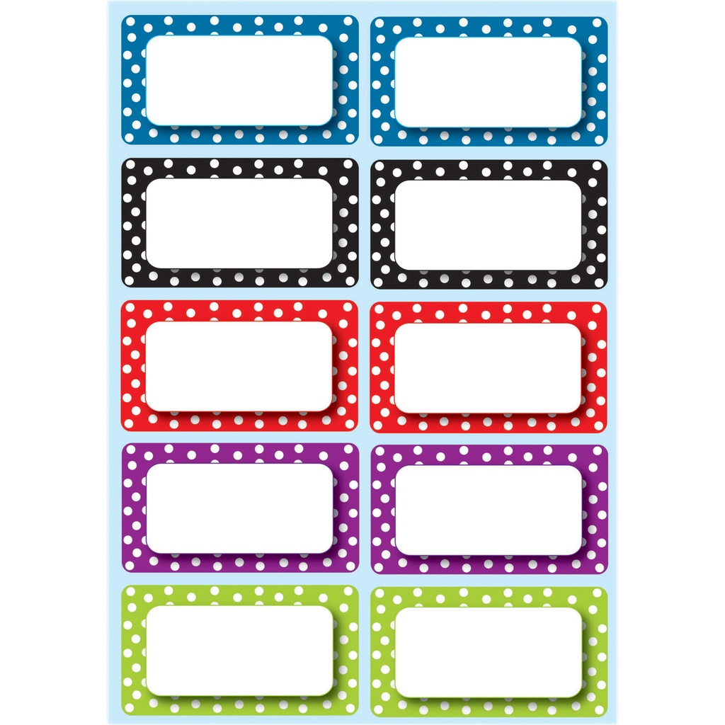 Die-Cut Magnetic Colorful Dots Labels/Nameplates 10 Pieces