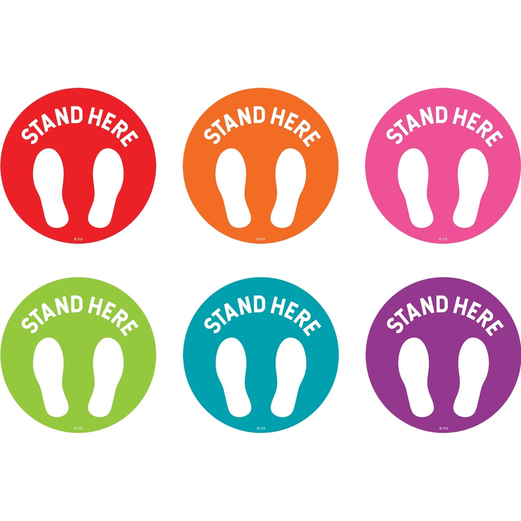 4" Spot On® Stand Here Floor Markers