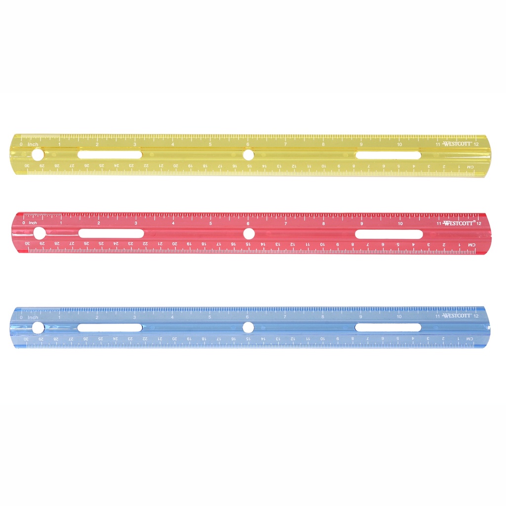12" Plastic Ruler, Assorted Colors (No Color Choice)