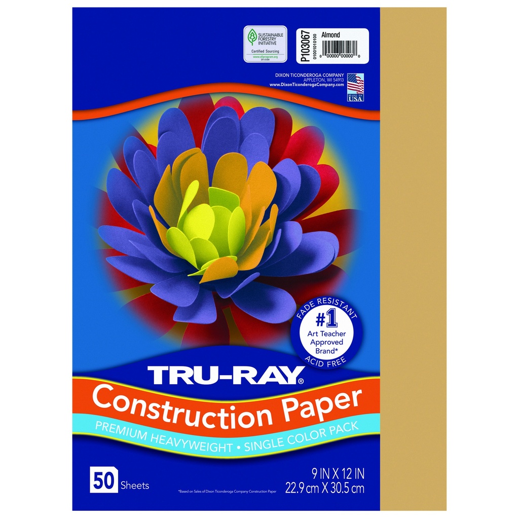 Tru-Ray 9x12 Heavy Weight Construction Paper 50 Sheet pack