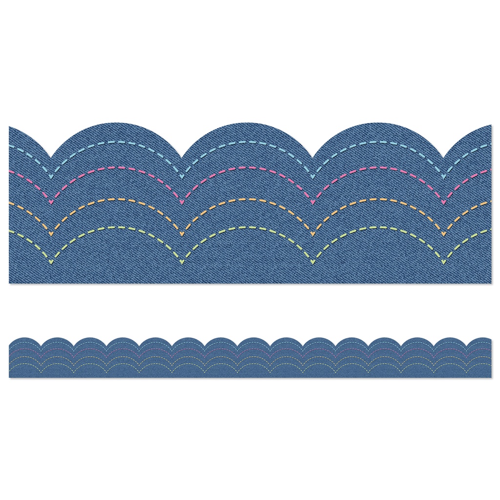 Crafty and Cool Denim Scalloped Border