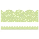 Crafty and Cool Light Green with Dots Scalloped Border
