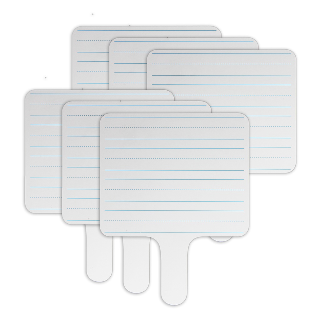 7.75" x 10" Two-Sided Lined/Plain Dery Erase Paddles 6ct