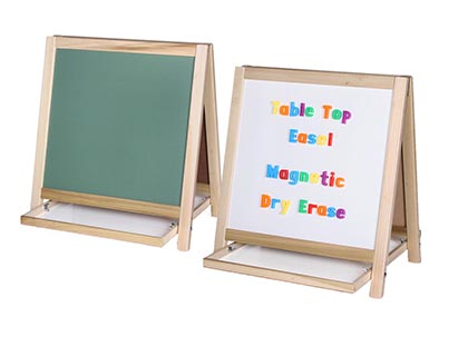 Magnetic Table Top Easel, Chalkboard/Whiteboard, 18.5" x 18"