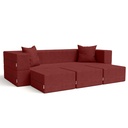 Zipline Convertible Textured Microvelvet  Sleeper Sofa & Three Ottoman