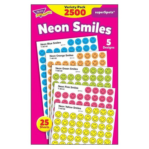 [1942 T] Neon Smiles SuperSpots Stickers